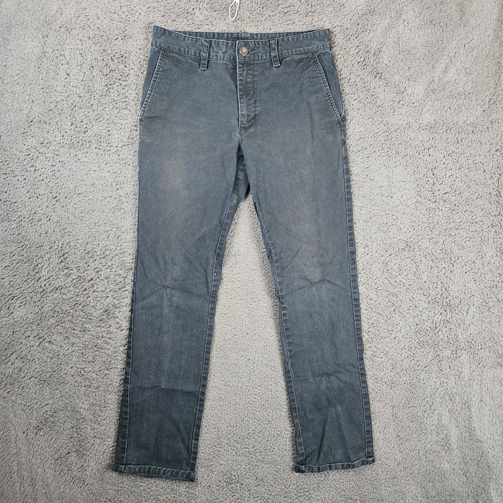 RVCA All Time Chino Pants Mens 30 Black Slim Fit Skater Casual Trousers